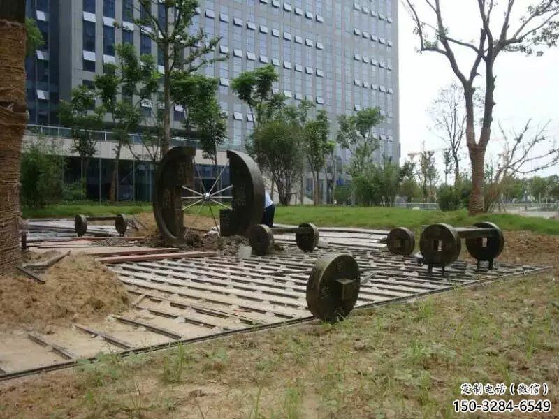 幼兒園銅錢雕塑，鐵藝文化雕塑，鑄造制作