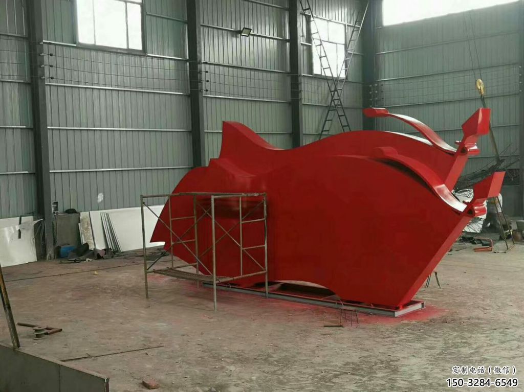 庭院黨徽雕塑，戶外革命雕塑，烤漆形式