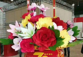 大型花籃雕塑，仿真景觀雕塑，烤漆工藝