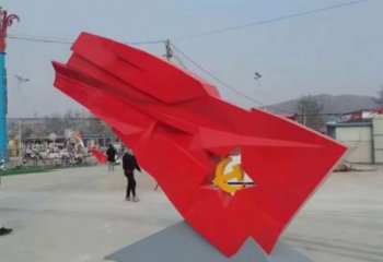 售樓部黨徽雕塑，戶外景觀雕塑，烤漆題材