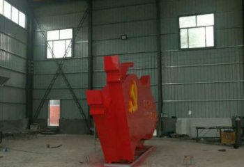 步行街黨徽雕塑，鍛造黨建雕塑，革命方式