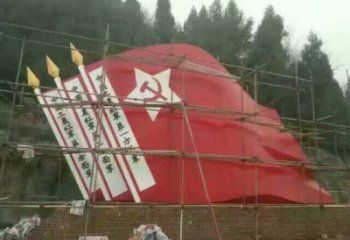 房地產(chǎn)黨徽雕塑，革命黨建雕塑，烤漆制造