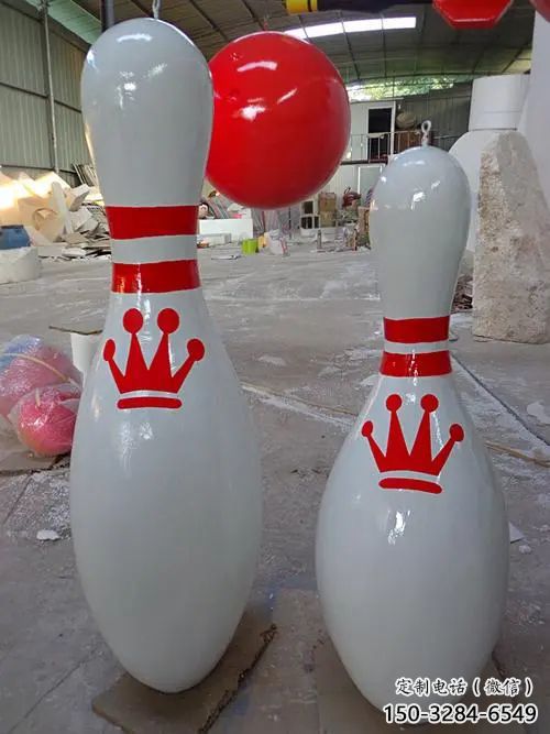 室內(nèi)保齡球雕塑，拉絲景觀雕塑，抽象效果