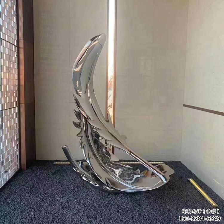 抽象羽毛雕塑 啞光景觀小品 室內(nèi)雕塑