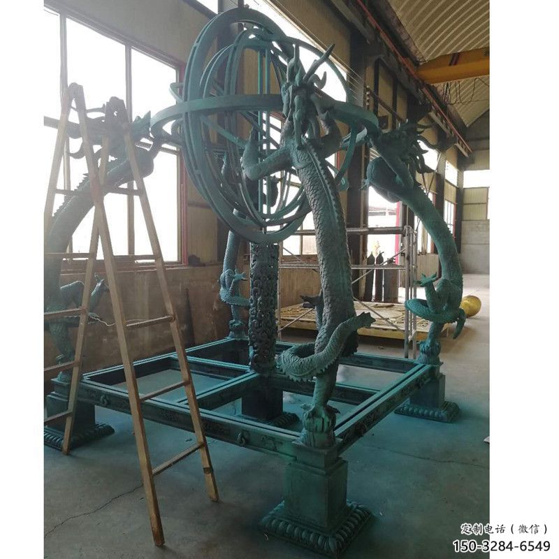 步行街地動(dòng)儀雕塑，鍛造景觀雕塑，噴漆方式