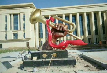 彩繪軍號(hào)雕塑 仿真景觀雕塑 步行街?jǐn)[件
