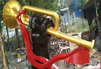 大型軍號(hào)雕塑 商業(yè)街廣場(chǎng)雕塑 黨建擺件