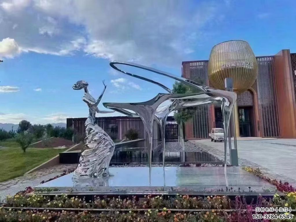 抽象鋼琴雕塑 啞光景觀小品 室內(nèi)雕塑