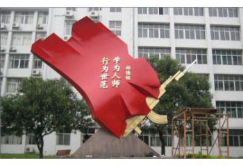 城市國(guó)旗雕塑，烤漆黨建雕塑，古銅效果