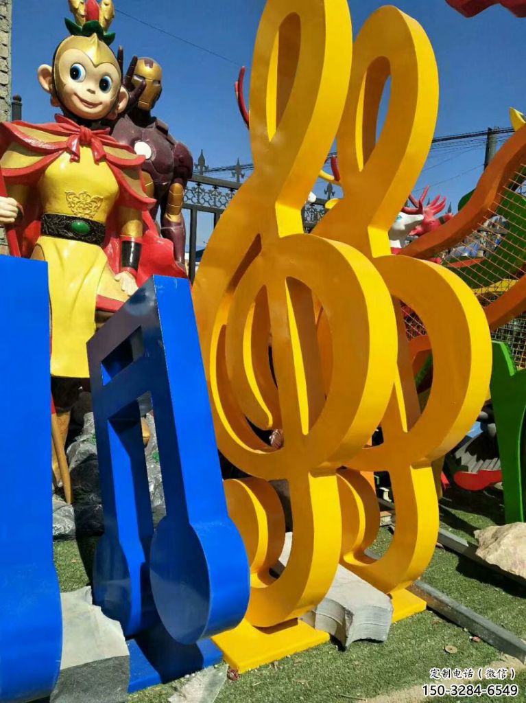 步行街音符雕塑 游樂場(chǎng)景觀小品 鑄造雕塑