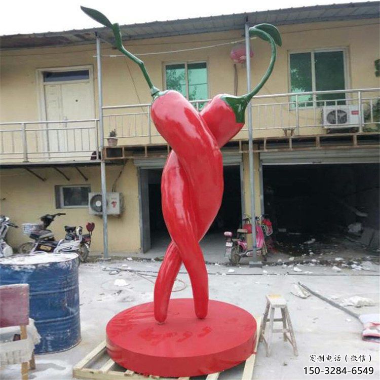 抽象辣椒雕塑 店門口彩繪雕塑 步行街?jǐn)[件