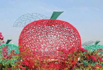 鏤空蘋(píng)果雕塑 廣場(chǎng)水果雕塑 門(mén)口小品