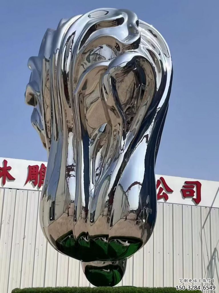街道白菜雕塑 現(xiàn)代景觀(guān)蔬菜雕塑 鏡面果蔬雕塑