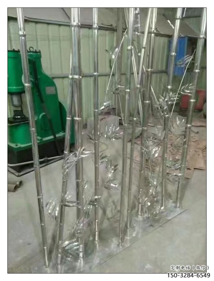 啞光竹子雕塑 拉絲竹類雕塑 步行街植物雕塑