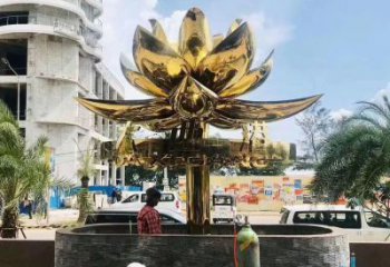 大門(mén)口紫荊花雕塑 發(fā)光公園花卉雕塑 仿真花朵雕塑