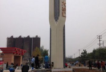大門口精神堡壘雕塑 發(fā)光公園標(biāo)識(shí)雕塑 仿真文化雕塑