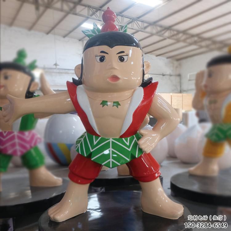 葫蘆娃雕塑廠 景觀美陳卡通雕塑 噴漆動(dòng)漫雕塑
