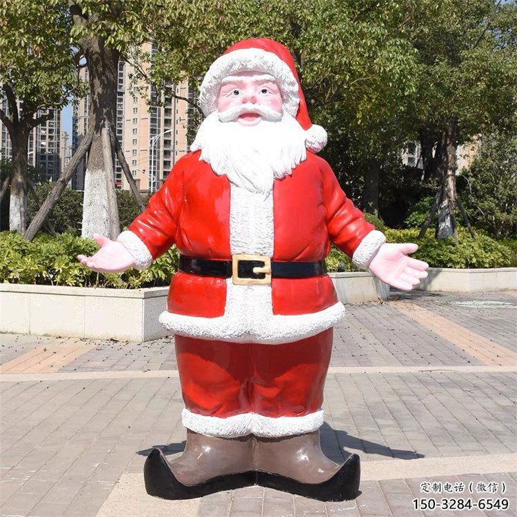 抽象圣誕老人雕塑廠 店門口彩繪雕塑 步行街擺件