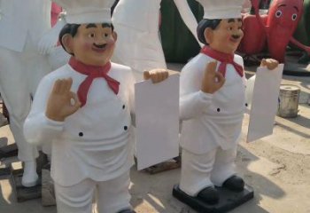 廚師雕塑 拉絲卡通雕塑 步行街動(dòng)漫雕塑