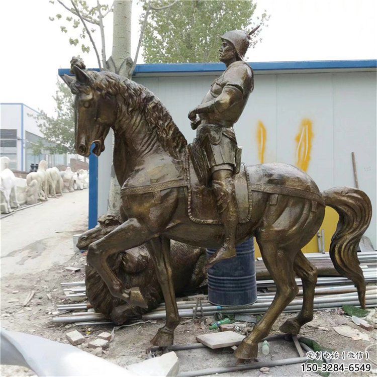 街道武士雕塑 現(xiàn)代景觀人物雕塑 彩繪古代雕塑