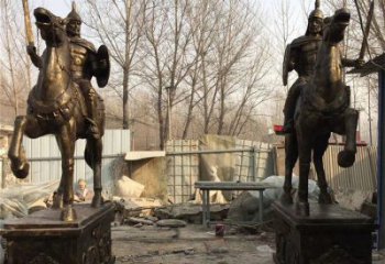 廣場(chǎng)武士雕塑 抽象古代雕塑 烤漆人物雕塑