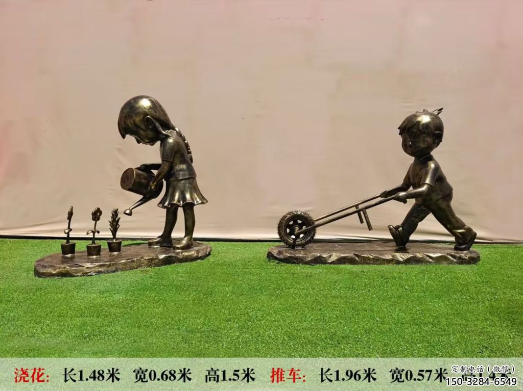 抽象獨(dú)輪車(chē)雕塑 店門(mén)口彩繪雕塑 步行街?jǐn)[件