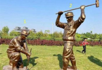 公園工人雕塑 創(chuàng)意企業(yè)民俗雕塑 美陳勞動雕塑