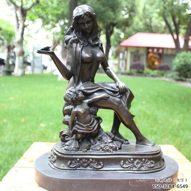 青銅母親雕塑 歐式步行街女人雕塑 大型商場(chǎng)肖像雕塑