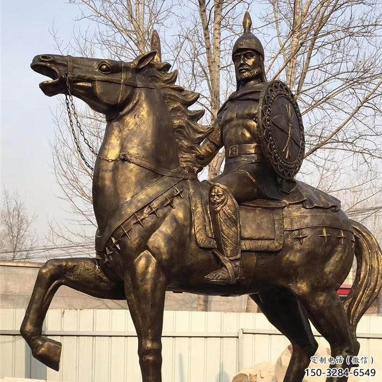 公園騎馬人雕塑 酒店門(mén)口雕塑 古羅馬擺件