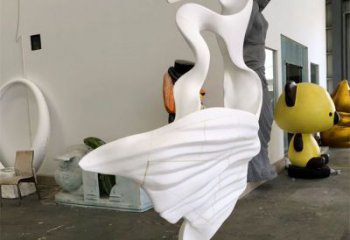 商業(yè)街跳舞雕塑 烤漆舞者雕塑 彩繪女孩雕塑