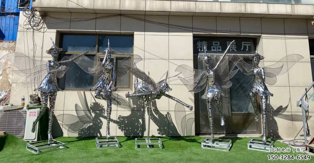 花仙子精靈雕塑，鏤空工藝制作，抽象卡通擺件