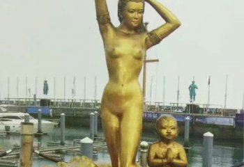 街道美人魚雕塑 現(xiàn)代景觀雕塑 彩繪動漫雕塑