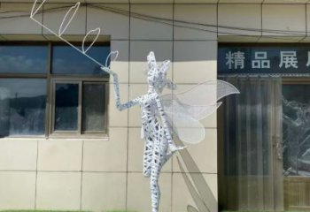 花仙子精靈雕塑，鏤空工藝制作，抽象卡通雕塑 (5)