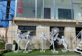 花仙子精靈雕塑，鏤空工藝制作，抽象卡通雕塑 (8)