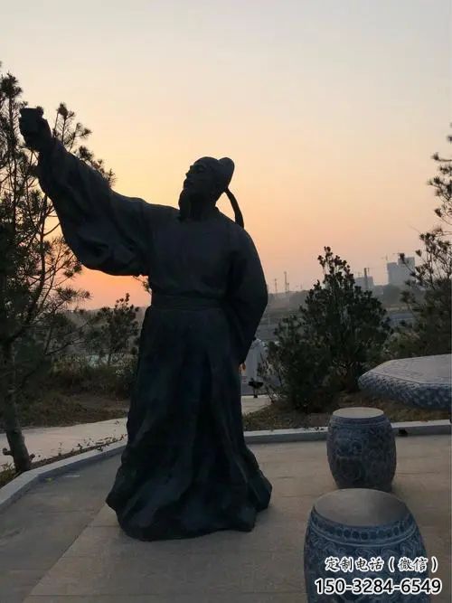 街道李白雕塑 現(xiàn)代景觀人物雕塑 彩繪詩人雕塑