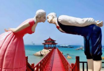 廣場(chǎng)愛情雕塑 抽象親吻雕塑 烤漆戀人雕塑