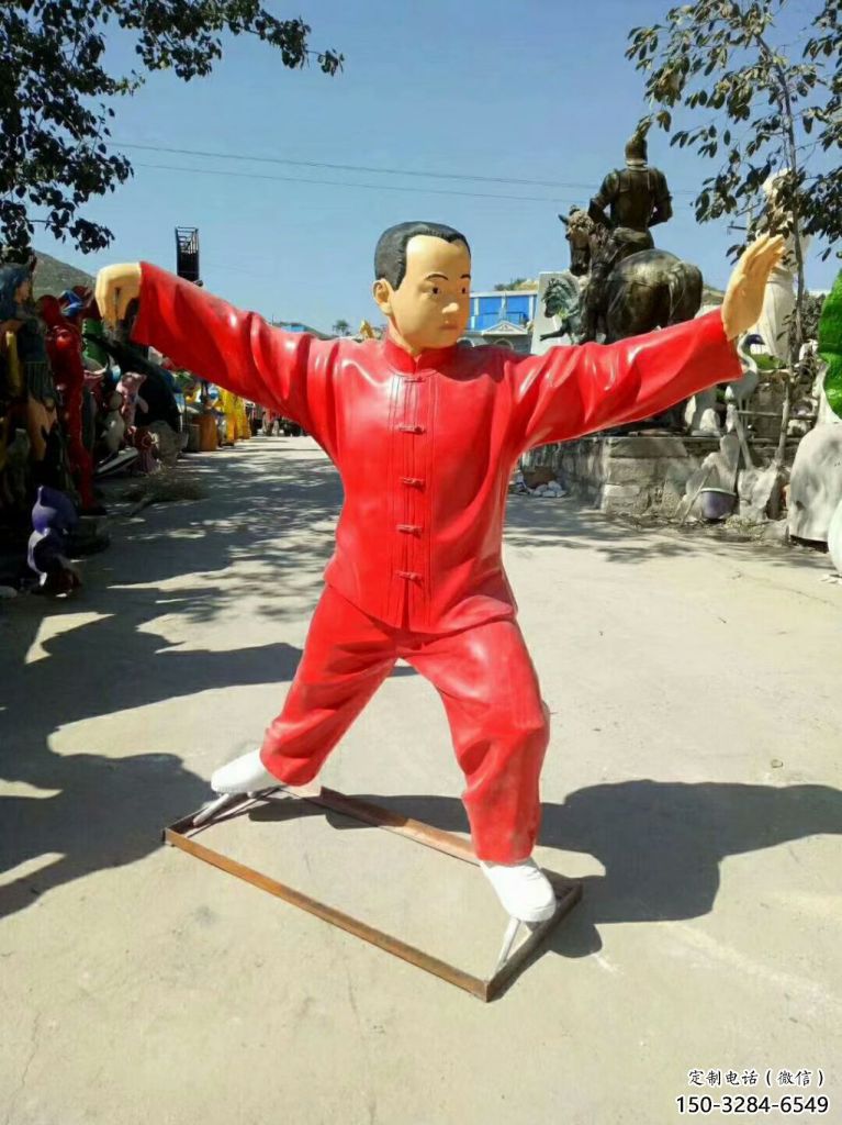 房地產(chǎn)武術雕塑 剪影功夫雕塑 鍛造練拳雕塑