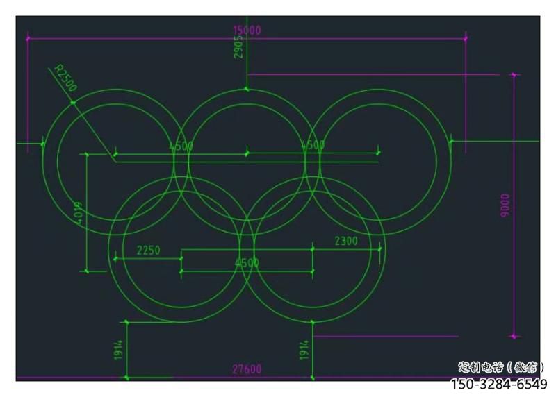 景觀五環(huán)雕塑廠家，運(yùn)動(dòng)擺件，體育標(biāo)識(shí)小品