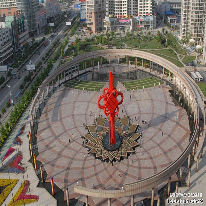 大型中國結(jié)雕塑 歐式步行街雕塑 彩繪文化雕塑