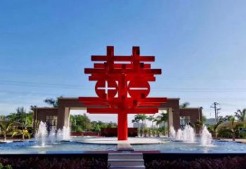 鍛造中國結(jié)雕塑 懸空餐飲店雕塑 戶外文化雕塑