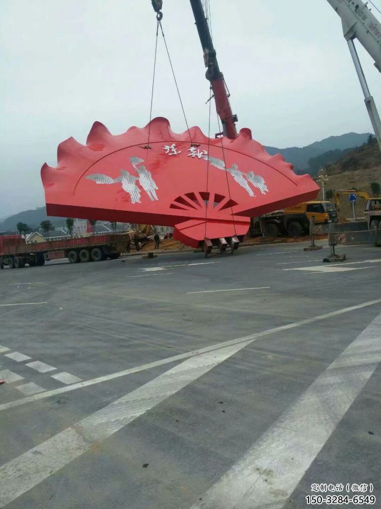 花邊扇子雕塑，廣場(chǎng)不銹鋼雕塑