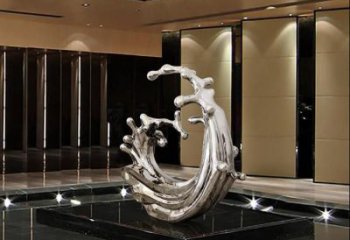 房地產浪花雕塑 現(xiàn)代海浪雕塑 幾何波浪雕塑