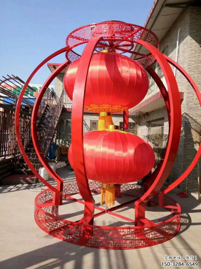 城市燈籠雕塑廠家，烤漆工藝雕塑，公園廣場(chǎng)擺件