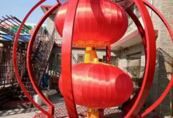 城市燈籠雕塑廠家，烤漆工藝雕塑，公園廣場擺件