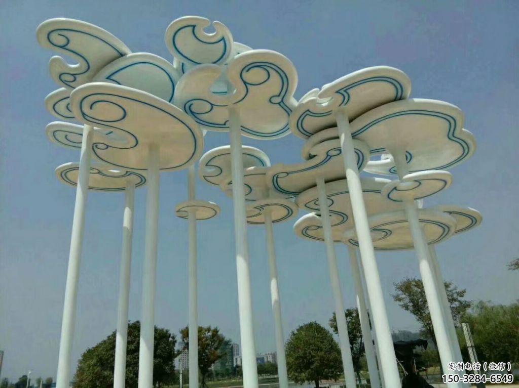村口云彩雕塑 啞光云團(tuán)雕塑 公園祥云雕塑