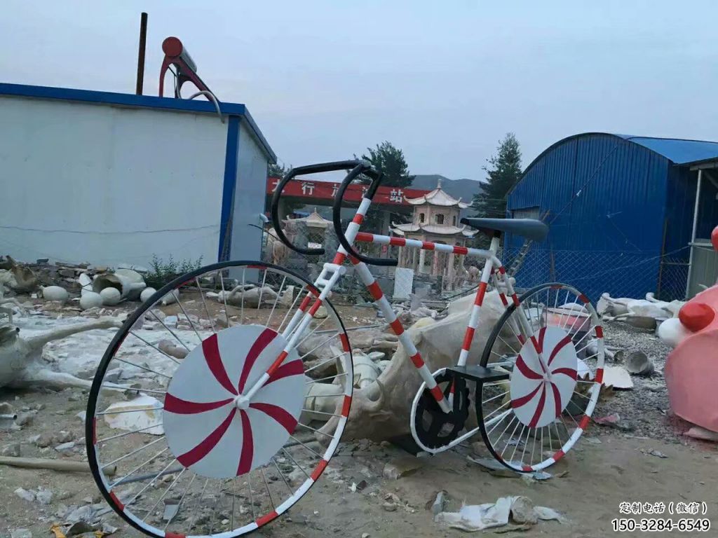 大型自行車雕塑 歐式步行街運(yùn)動(dòng)員雕塑 彩繪體育雕塑