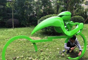 大門(mén)口自行車(chē)雕塑 發(fā)光公園運(yùn)動(dòng)員雕塑 仿真體育雕塑