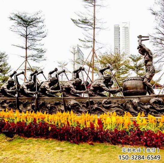 龍舟雕塑 拉絲劃槳雕塑 步行街競(jìng)賽雕塑 龍舟雕塑 拉絲劃槳雕塑 步行街競(jìng)賽雕塑