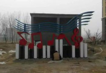 鏤空樂譜雕塑 噴水園林符號雕塑 住宅小區(qū)音樂雕塑