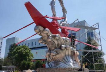 龍舟雕塑 景觀校園競(jìng)賽雕塑 商業(yè)街劃槳雕塑